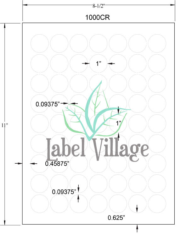 1.0" Circle Gloss Clear Sheet Labels