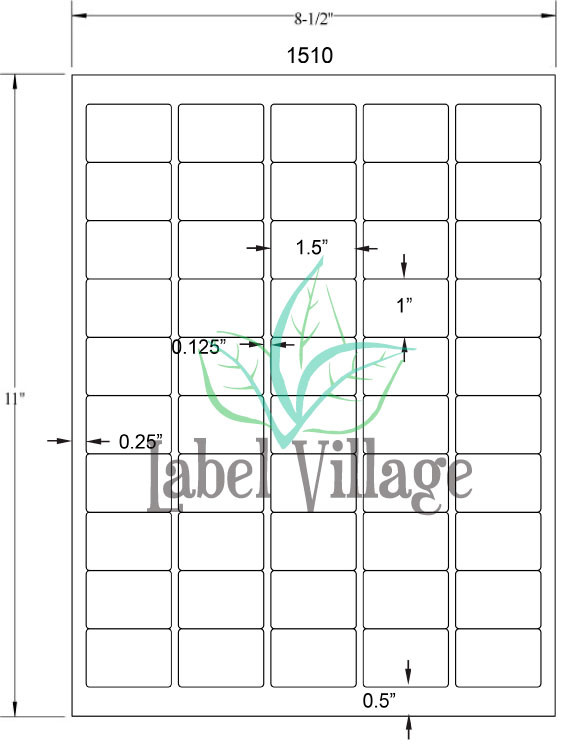 1.5" x 1.0" Rectangle Gloss Clear Sheet Labels