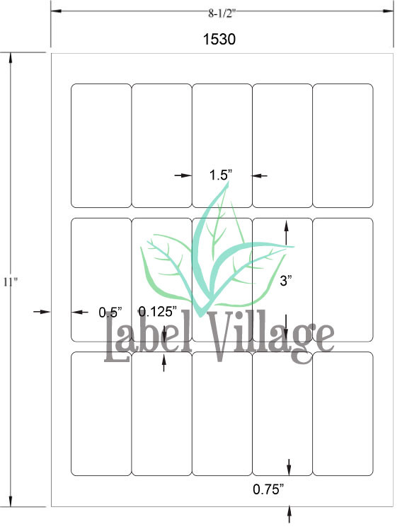 1.5" x 3.0" Rectangle Emerald Sand Sheet Labels