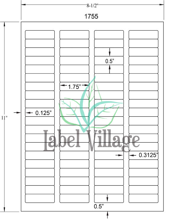 1.75" x 0.5" Rectangle Emerald Sand Sheet Labels