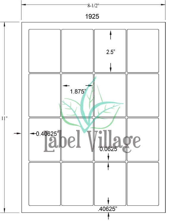 1.875" x 2.5" Rectangle Emerald Sand Sheet Labels