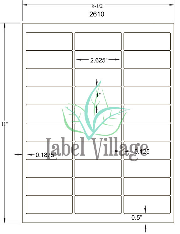 2.625" x 1.0" Rectangle Emerald Sand Sheet Labels
