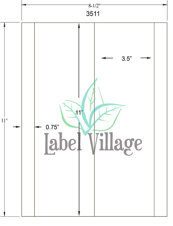 3.5" x 11" Rectangle White Sheet Labels