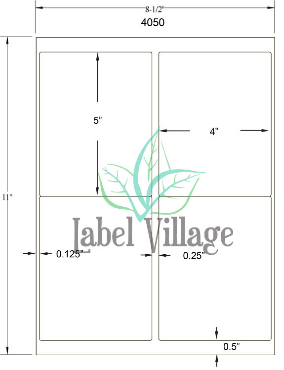 4.0" x 5.0" Rectangle Fluorescent Green Sheet Labels
