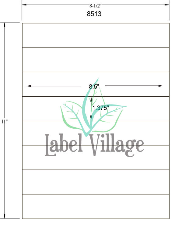 8.5" x 1.375" Rectangle Fluorescent Green Sheet Labels