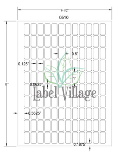 0.5" x 1.0" Rectangle Brown Kraft Sheet Labels