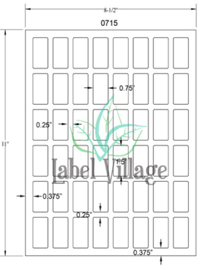 0.75" x 1.5" Rectangle White Sheet Labels