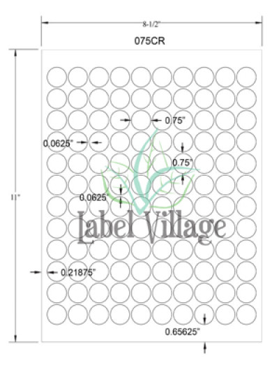 0.75" Circle Emerald Sand Sheet Labels