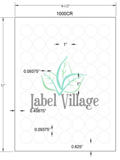 1.0" Circle Emerald Sand Sheet Labels