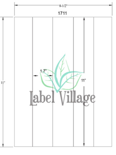 1.7" x 11" Rectangle White Sheet Labels