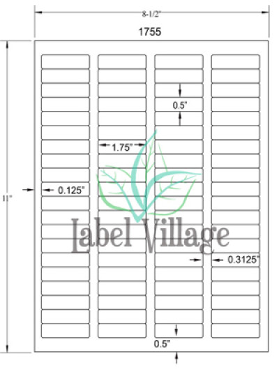 1.75" x 0.5" Rectangle Gloss White Sheet Labels