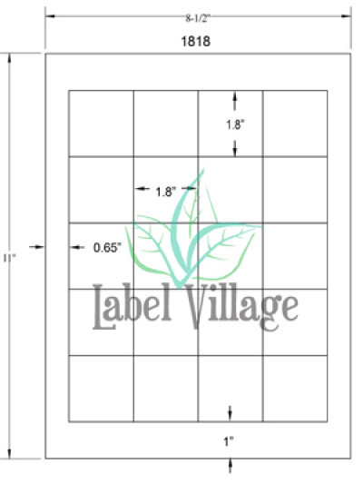 1.8" Square Emerald Sand Sheet Labels