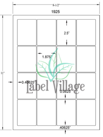1.875" x 2.5" Rectangle SemiGloss White Sheet Labels