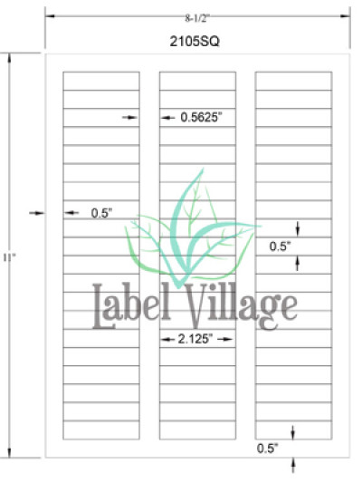 2.125" x 0.5" Rectangle Brown Kraft Sheet Labels