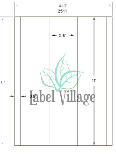 2.5" x 11" Rectangle SemiGloss White Sheet Labels