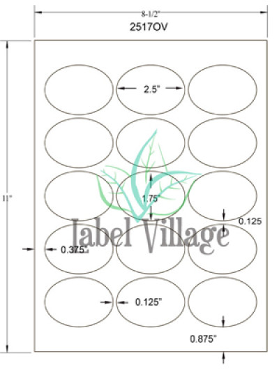 2.5" x 1.75" Oval Gloss Clear Sheet Labels