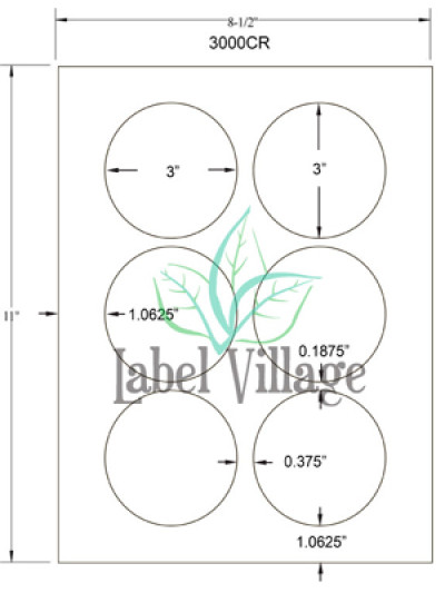 3.0" Circle Emerald Sand Sheet Labels