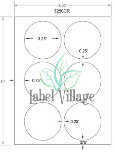 3.25" Circle White Sheet Labels