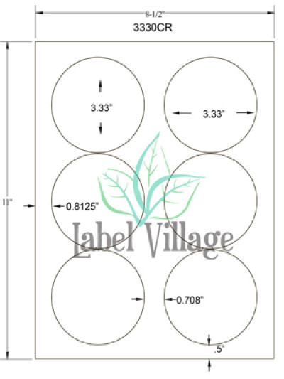 3.33" Circle Gloss Clear Sheet Labels