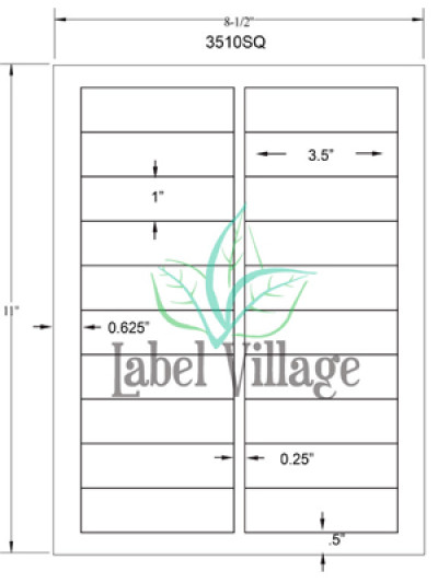 3.5" x 1.0" Rectangle Emerald Sand Sheet Labels