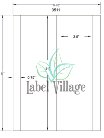 3.5" x 11" Rectangle Fluorescent Green Sheet Labels