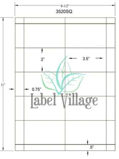 3.5" x 2.0" Rectangle White Sheet Labels