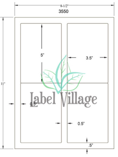3.5" x 5.0" Rectangle Brown Kraft Sheet Labels