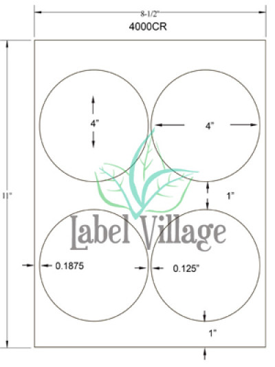 4.0" Circle Gloss Clear Sheet Labels