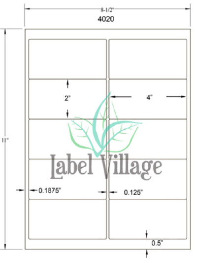 4.0" x 2.0" Rectangle SemiGloss White Sheet Labels
