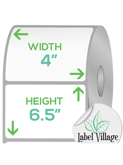 4.00" x 6.50" Rectangle White Roll Labels on a 3" Core With Double Capacity