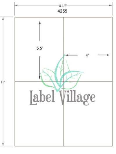4.25" x 5.5" Rectangle Emerald Sand Sheet Labels