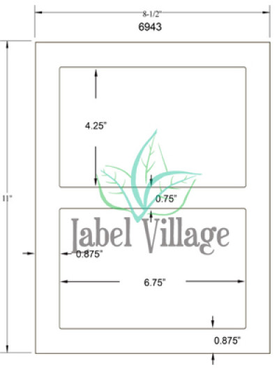 6.75" x 4.25" Rectangle Brown Kraft Sheet Labels