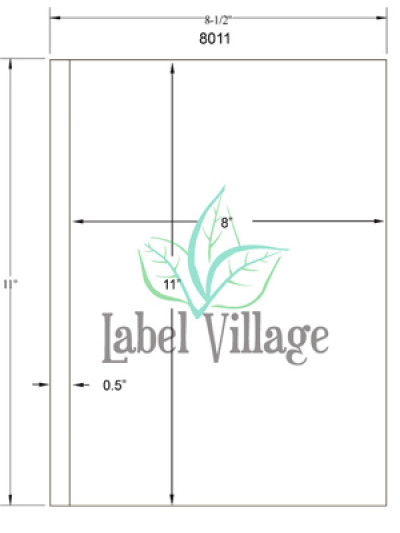 8.0" x 11" Rectangle White Sheet Labels