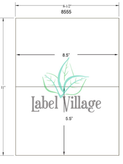 8.5" x 5.5" Rectangle White Sheet Labels